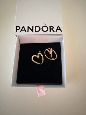 Pandora Heart Shaped Hoop Earrings.